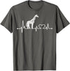 Funny Giraffe Lovers Zoo Animal Apparel Gifts Giraffe Heartbeat Love Line Cute Graphic wildlife Silhouette T-Shirt - Asphalt Grey