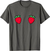 Fruit Boobs Co Strawberry Fruit Boobs Funny Summer Food T-Shirt - Asphalt Grey