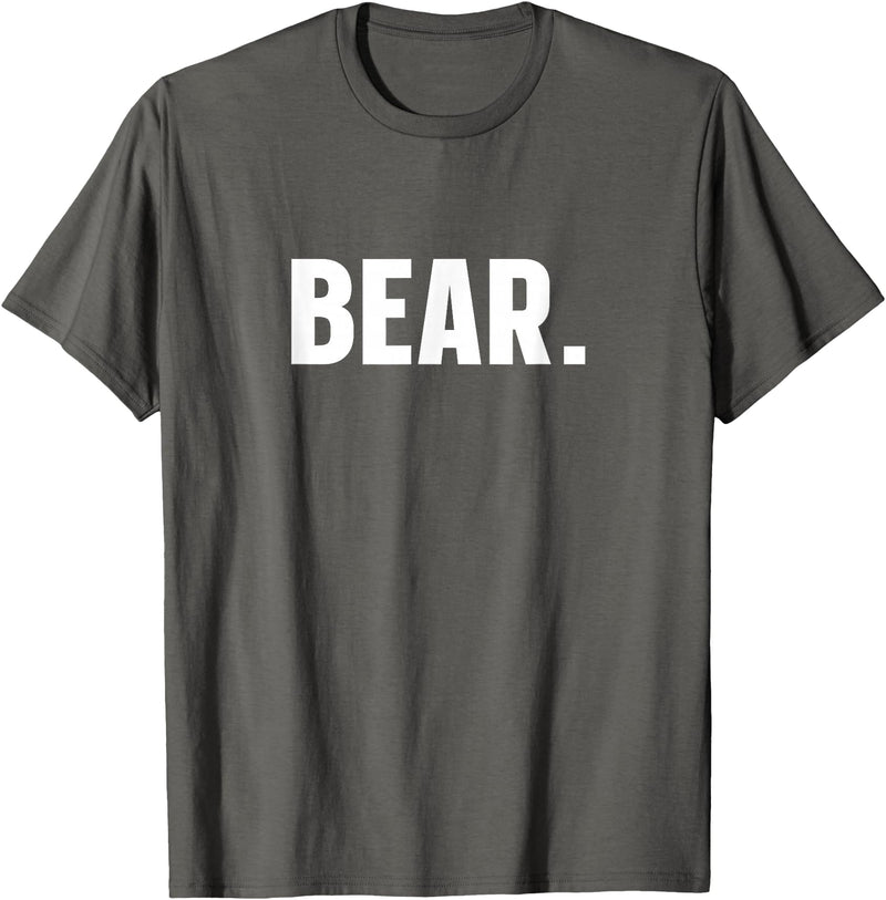 indecent Words BEAR Simple Word BEAR T-Shirt - Asphalt Grey