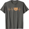 Cute Pulse Line Animal Lover Outfit Men Women Kids I Love My Pig Heart Valve Heartbeat Funny Barn Farmer Gift T-Shirt - Asphalt Grey
