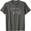 Red Angus cow decor Red Angus Cow Art Print T-Shirt - Asphalt Grey
