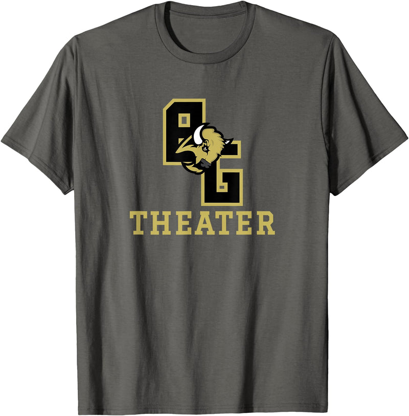 Buffalo Gap High School, Swoope, VA 24479 Buffalo Gap High School Bison Theater T-Shirt - Asphalt Grey