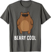 Funny Bear Animal Tees Beary Cool Animal Cute Bear T-Shirt - Asphalt Grey