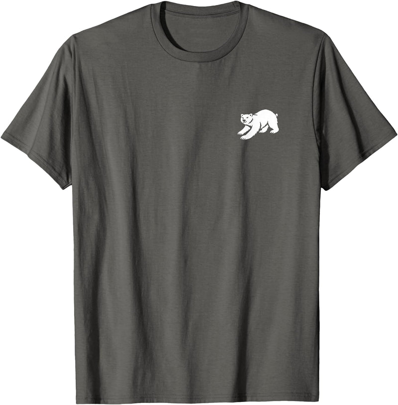 Playful Critter Apparel Co. Polar Bear Minimalist Black and White T-Shirt - Asphalt Grey
