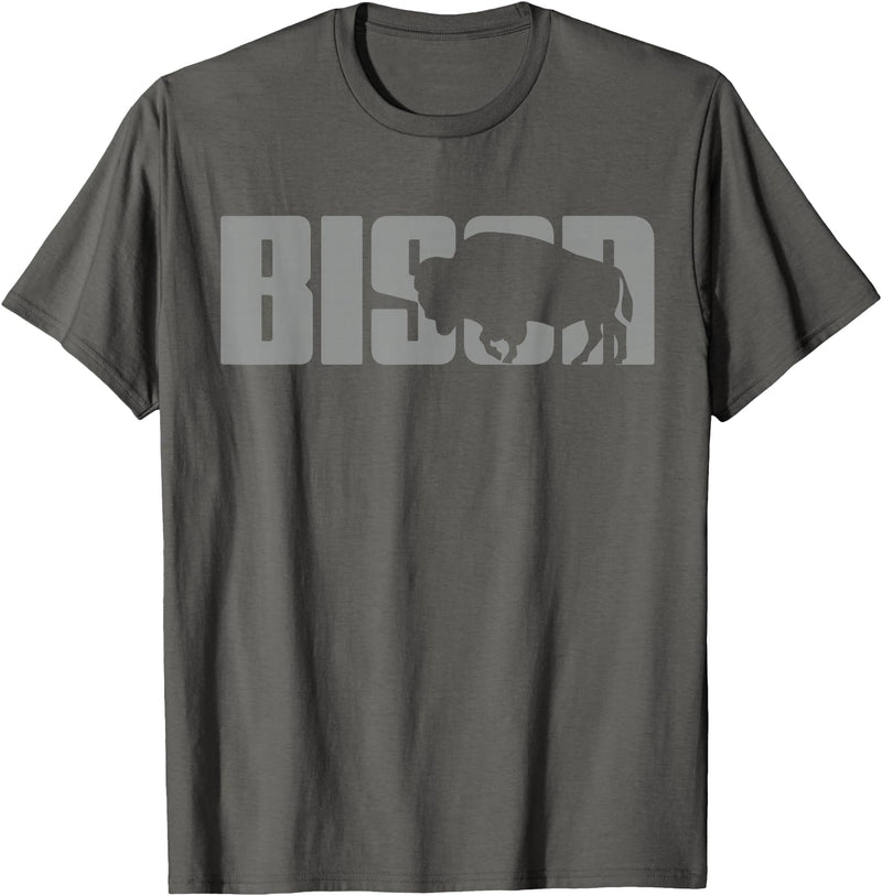 Bison Buffalo Apparel Bison Lover Buffalo Clothing - Buffalo Bison T-Shirt - Asphalt Grey