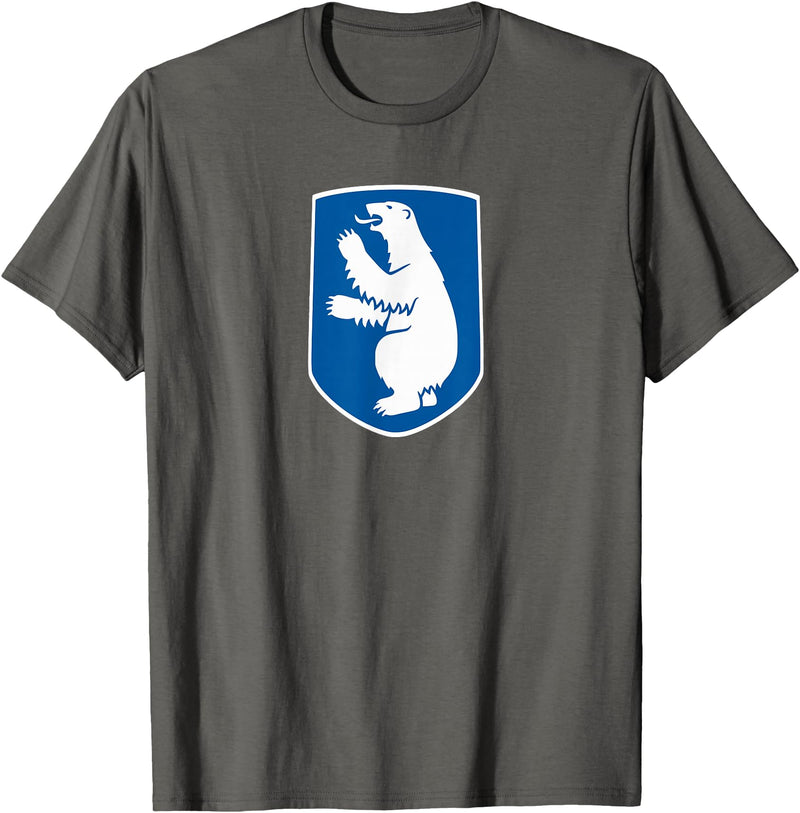 Greenland Coat of Arms Shirts & Gifts Greenland National Symbol ~ Greenland Emblem T-Shirt - Asphalt Grey