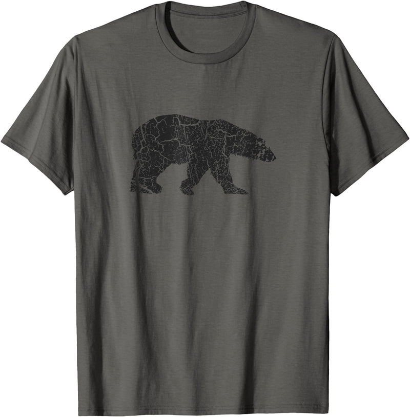 Vintage Polar Bear Merch and Gifts Polar Bear Distressed Print - Vintage Polar Bear T-Shirt - Asphalt Grey