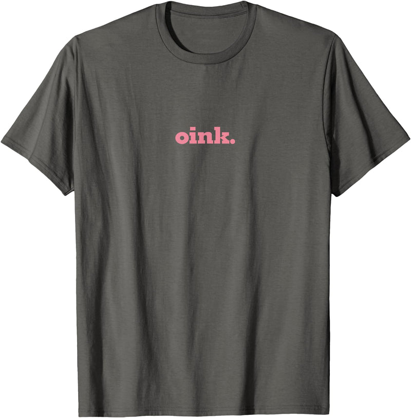 Geekists Pig Lover Humor Funny Pig Lover Gift Cute Oink Cartoon Animal Humor Graphic T-Shirt - Asphalt Grey