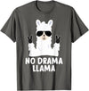No Drama No Pob-Llama Alpaca Gifts No Drama Llama Alpaca with Sunglasses Llama Alpaca T-Shirt - Asphalt Grey