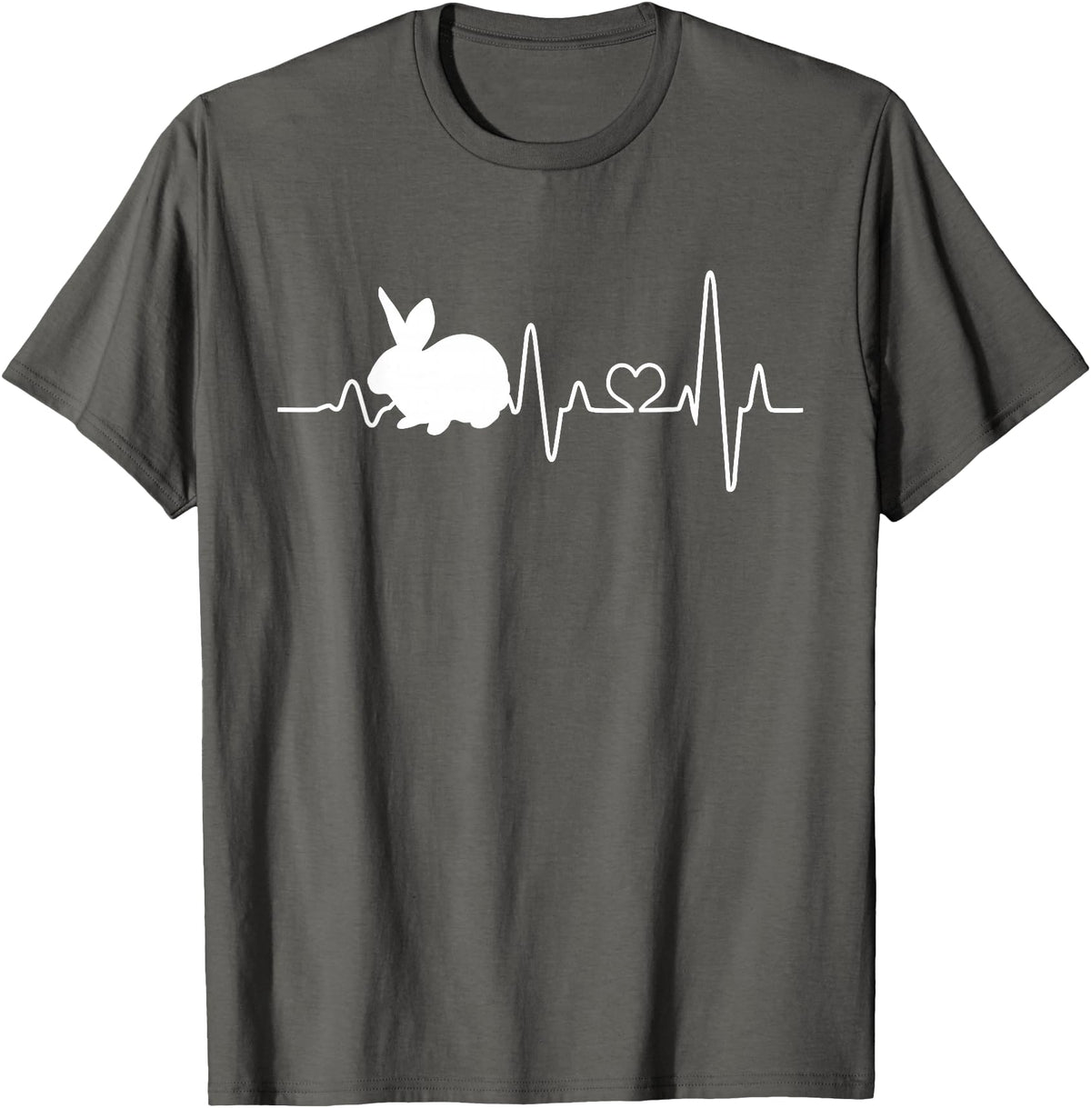 Bunny Heartbeat Pulse Rabbit T-Shirt in Asphalt Grey