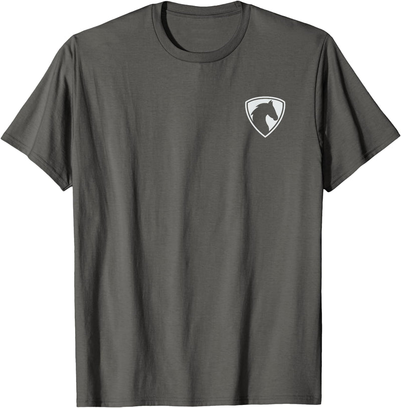 Majestic Horse Graphic Classic Horse Logo T-Shirt - Asphalt Grey