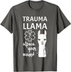 Funny Ministry Of Trauma Llama Alpaca Your Wound Llama Lover T-Shirt - Asphalt Grey