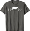Black Angus Rancher Geschenk Für Bauern Heartbeat ECG Pulse Cow Black Angus Rancher T-Shirt - Asphalt Grey
