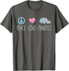 Sea Cows Tees Cute Manatee TShirt, Peace Love Manatees Chubby Sea Cow T-Shirt - Asphalt Grey