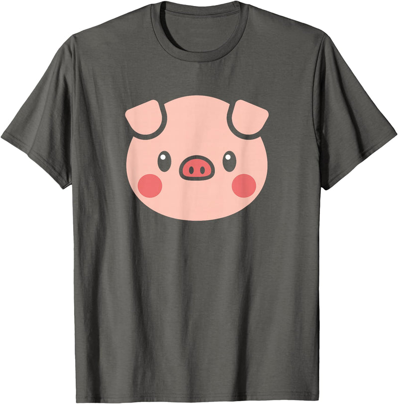 SHIRTSIDE PIG Pig Face Shirt Gift For Pig Lover T-Shirt - Asphalt Grey