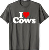 I HEART LOVE COWS I Love Heart Cows T-Shirt - Asphalt Grey