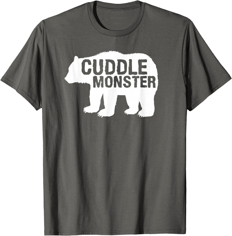 Cute Bear Cuddle Monster Shirts Cuddle Monster Bear Silhouette Fun Novelty T-Shirt - Asphalt Grey
