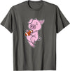 American Football USA animal Touchdown sport ball Pig plays American Football T-Shirt - Asphalt Grey