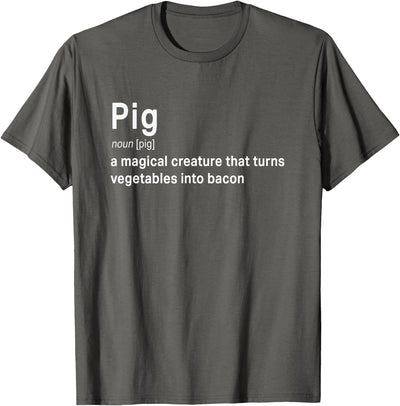Best Hilarious Pig and Bacon Definition Funny Gift T-Shirt