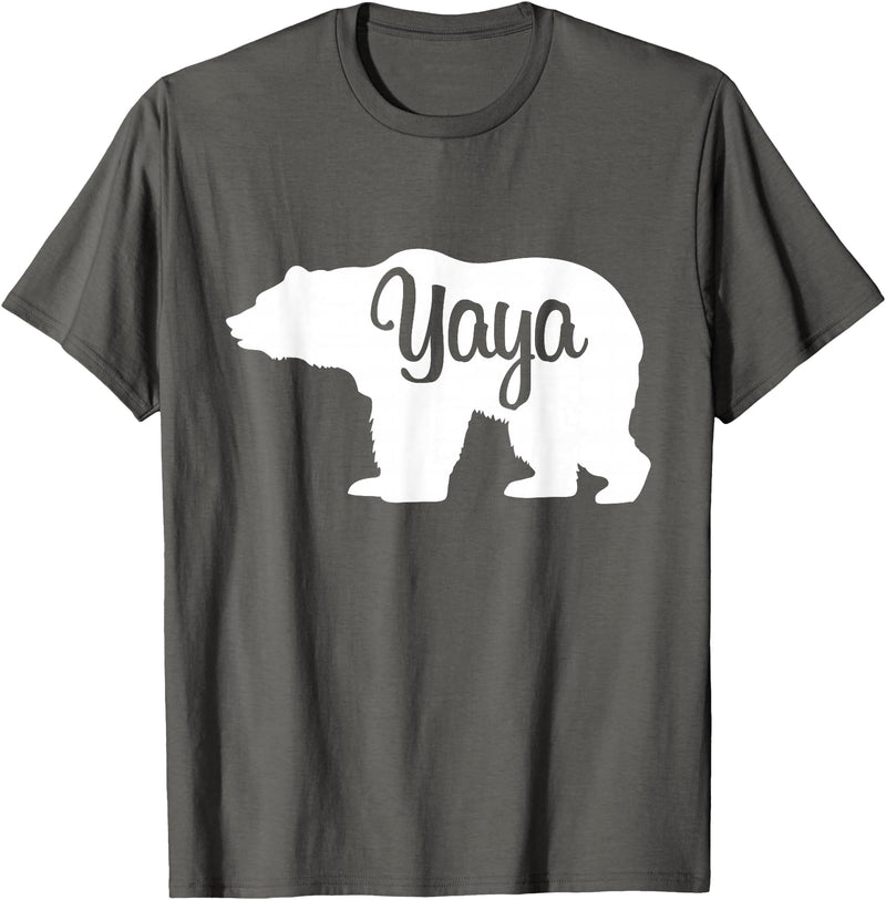 Matching Family Gift Shirts Yaya Bear Silhouette T-Shirt - Asphalt Grey