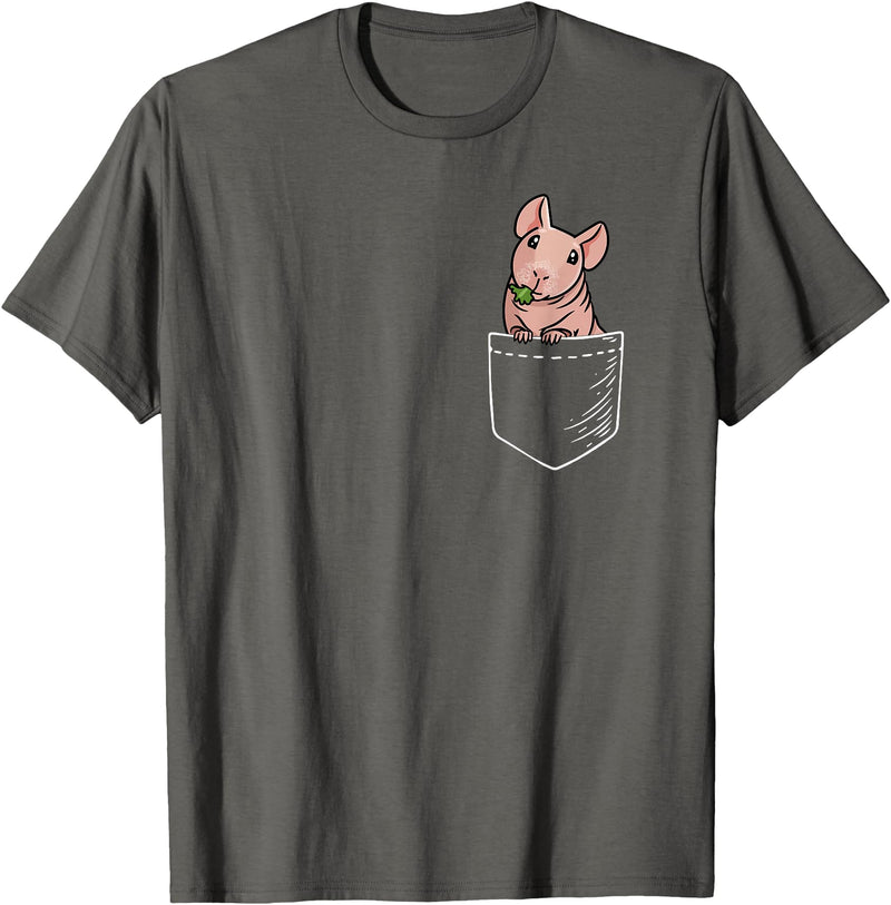Boys Girls Skinny Pig Mom Gifts T Shirts & Hoodies Funny Kawaii Kids Pet Pocket Hairless Guinea Pig Lover T-Shirt - Asphalt Grey