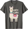 Family Matching Llama Birthday Auntie Llama Aunt Of The Birthday Llama Party Family T-Shirt - Asphalt Grey