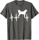Dog Silhouette Heartbeat Line T-Shirt