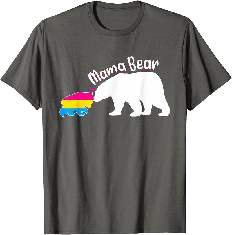 Mama LGBT . Mama Bear LGBT Pansexual Pride T-Shirt - Asphalt Grey