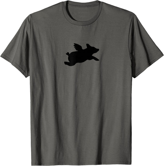 Pigs Flying Pig T-Shirt - Asphalt Grey