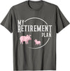 Retirement Plan Pig Lover Retirement Plan Pig Farming Piglet Hog T-Shirt - Asphalt Grey