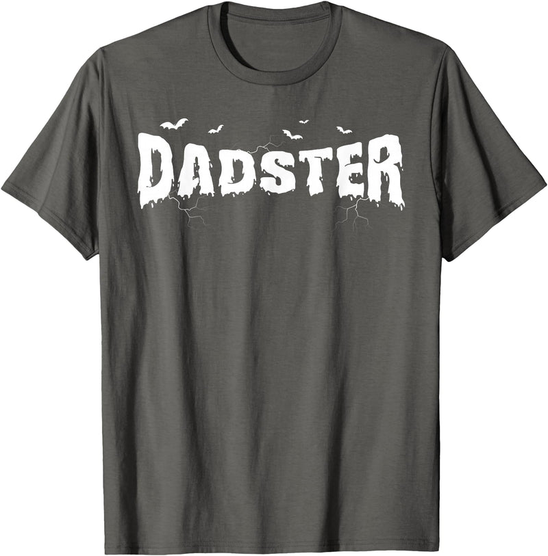 Dadster Matching Family Mom Dad Halloween Party Retro Vintage Dadster Couple Matching Family Mom Halloween T-Shirt - Asphalt
