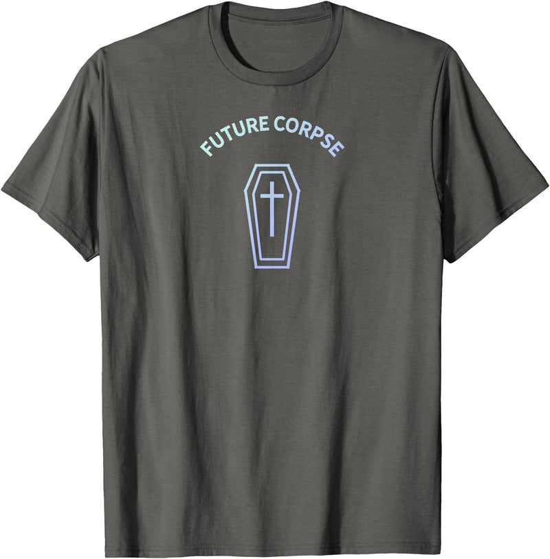 Pastel Goth Apparel Future Corpse Coffin Pastel Goth Grunge Halloween Aesthetic T-Shirt - Asphalt Grey