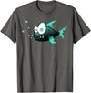 Toothy Fish Funny Snaggle-tooth Fish Art Illustration T-Shirt - Asphalt Grey