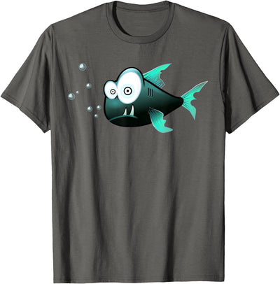 Funny Snaggle-tooth Fish Art Illustration T-Shirt