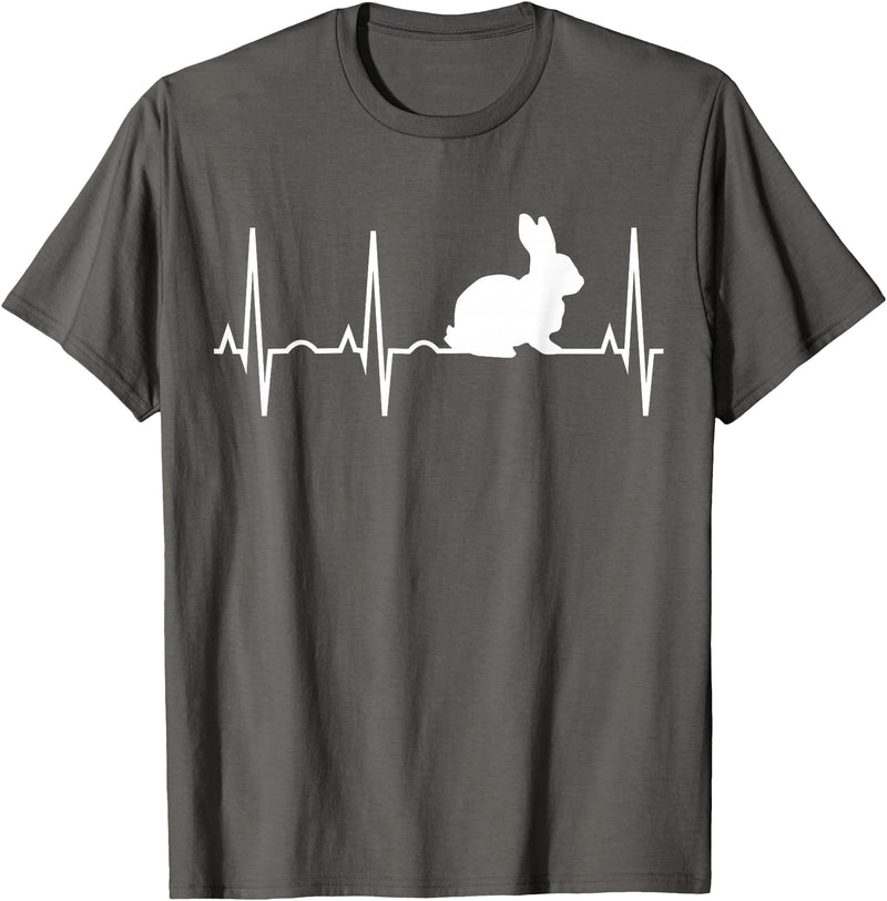 Bunny Heartbeat for Bunny Lovers Rabbit Gift T-Shirt in Asphalt Grey