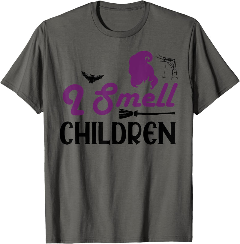 Hocus and pocus helloween spooky season Funny Halloween Ghost - I Smell Children T-Shirt - Asphalt Grey