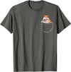 Pocket Hamster Shirt, Funny Hamster in Pocket Gift Tshirt T-Shirt - Asphalt Grey