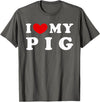I Heart My Everything - Collection I Love My Pig T-Shirt - Asphalt Grey