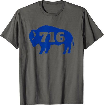 716 Buffalo Area Code Bison Silhouette T-Shirt