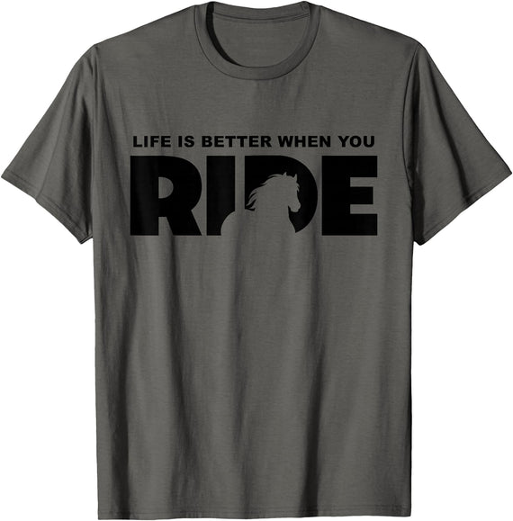 BASBO Horse Riding T-Shirt - Straight - Asphalt Grey