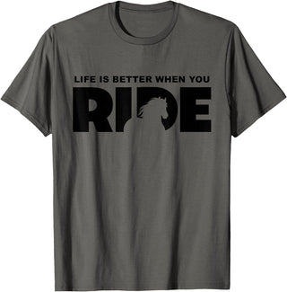 BASBO Horse Riding T-Shirt - Asphalt Grey