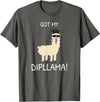 Funny Llama School Graduation Ceremony Got My Dipllama -Students School Graduation Day -Funny Llama T-Shirt - Asphalt Grey