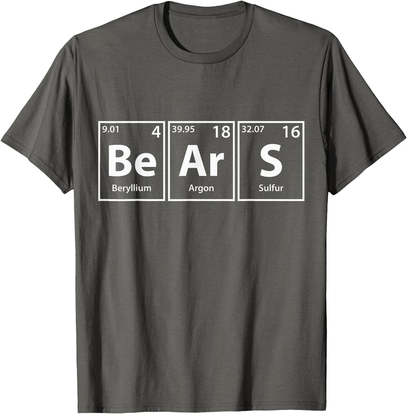 Periodic Tees Co. Bears (Be-Ar-S) Periodic Table Elements Shirt T-Shirt - Asphalt Grey