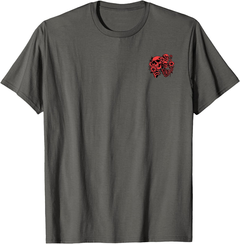 BCWW Till Death Do Us Part Till Death Do Us Part Skull and Roses Graphic T-Shirt - Asphalt Grey