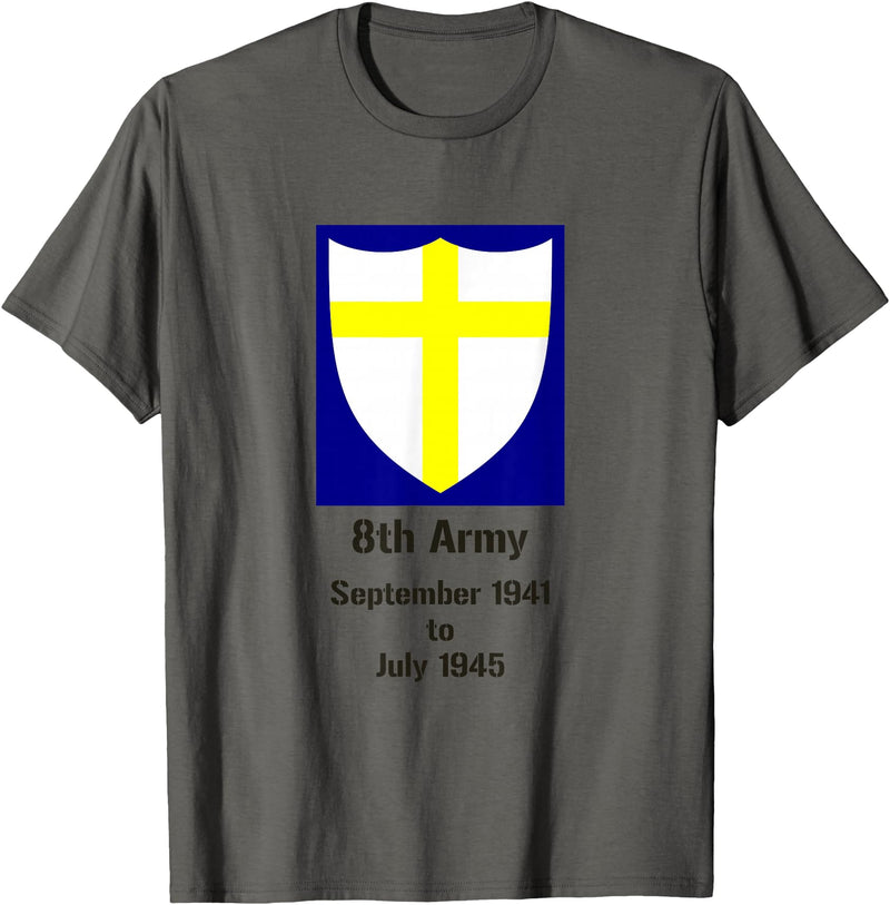 Bear Cave Designs British 8th Army, WW2, Desert Rats T-Shirt - Asphalt Grey