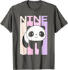 Kids 9 Year Old Cute Panda Bear Birthday Decoration Party T-Shirt - Asphalt Grey