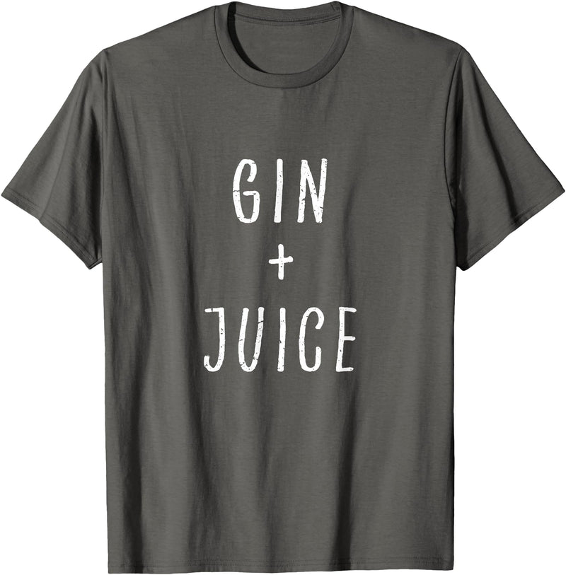 Inappropriate Bear Co. Gin and Juice Drinking Saying T-Shirt - Asphalt Grey