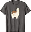 Unique Animal Lover Apparel Decor & Gifts Outlet Sloth Riding Llama Funny Graphic for Women for Girls T-Shirt - Asphalt Grey