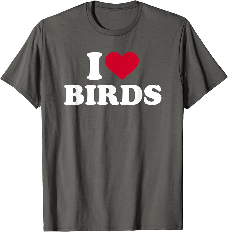 I Love Birds T-Shirt - Asphalt Grey