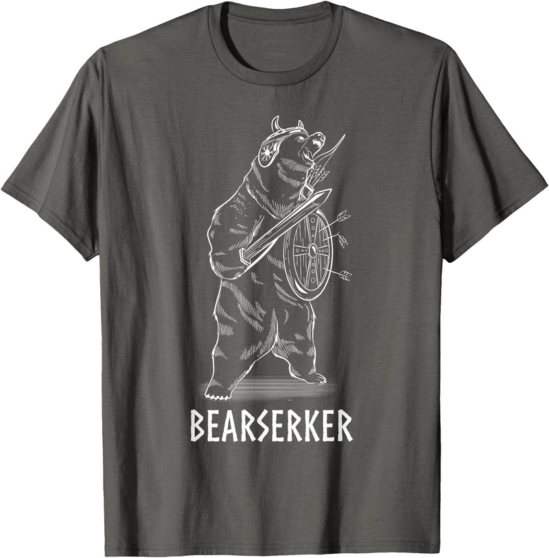Viking Bear Warrior Lover Shirts Viking Bear Warrior Polar Brown Bear Berserkers T-Shirt T-Shirt - Asphalt Grey